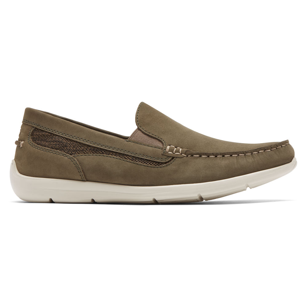 Rockport Singapore Mens Slip-On - Cullen Venetian Dark Olive - VY7643192